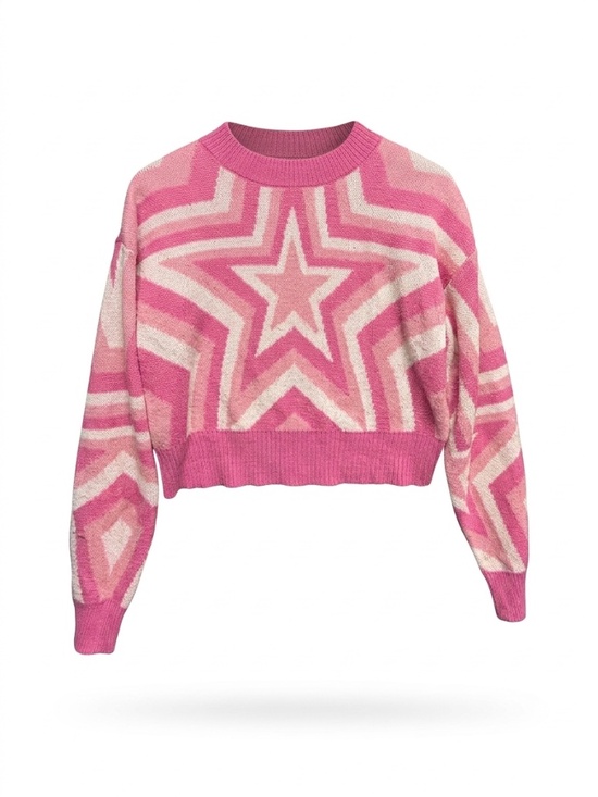 Derek Heart Sweaters - ✨ Pink Star Crop Sweater ✨ Derek Heart L